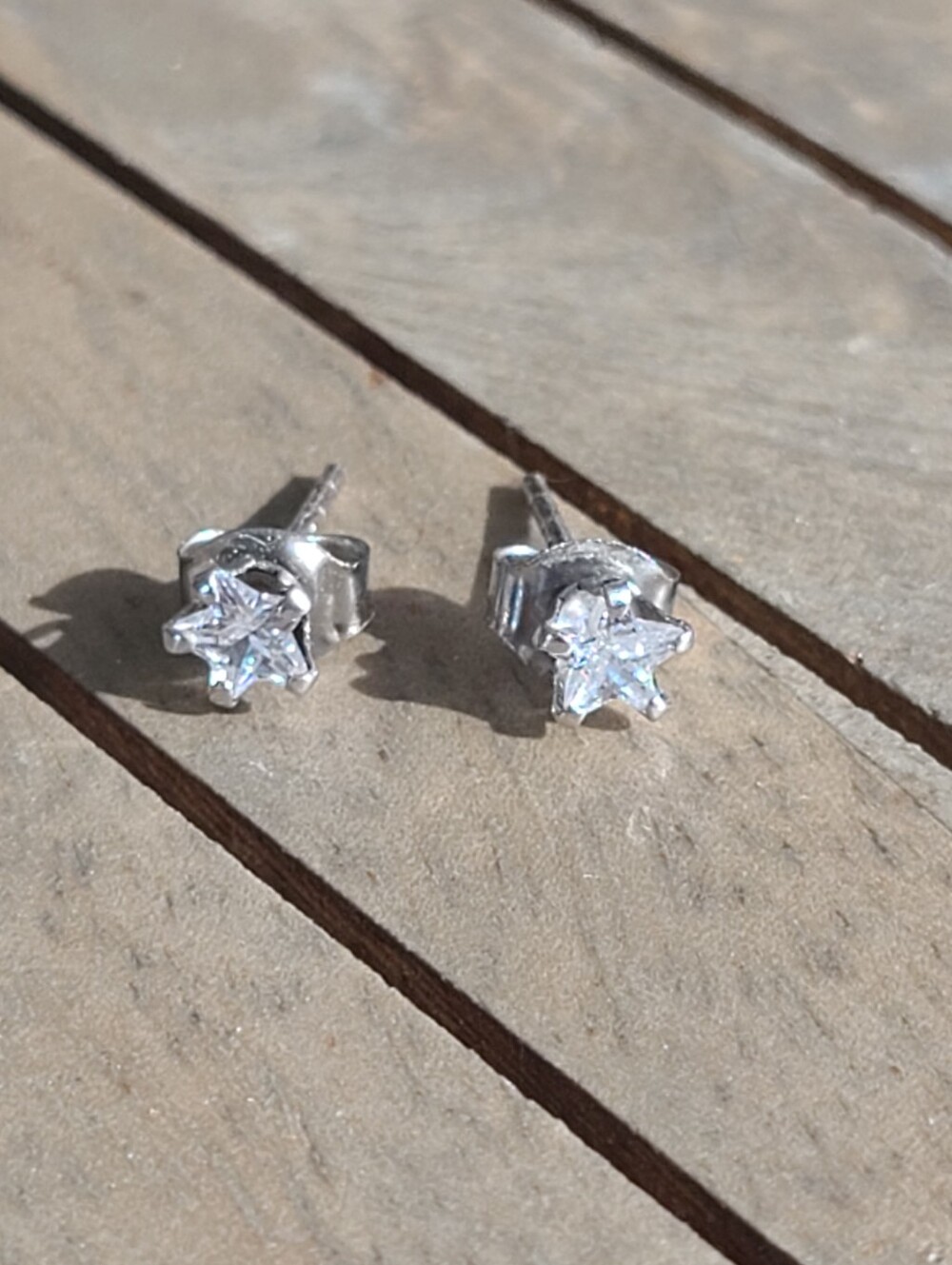 Sterling Silver 925 Star Stud Earrings